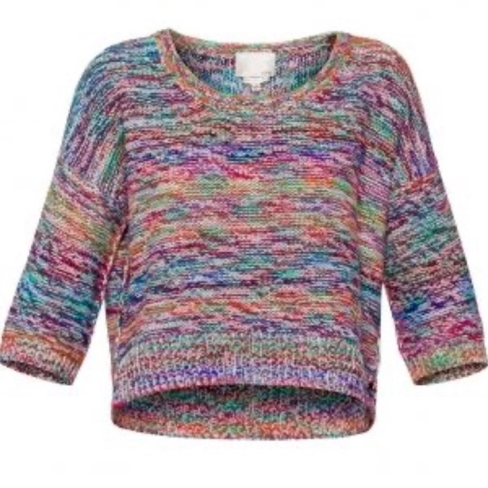 Aritzia - Wilfred - Le Fou Women’s L Masako Multicolor Crop Sweater